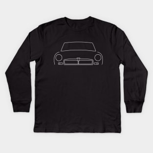 MGB classic car outline graphic (white) Kids Long Sleeve T-Shirt